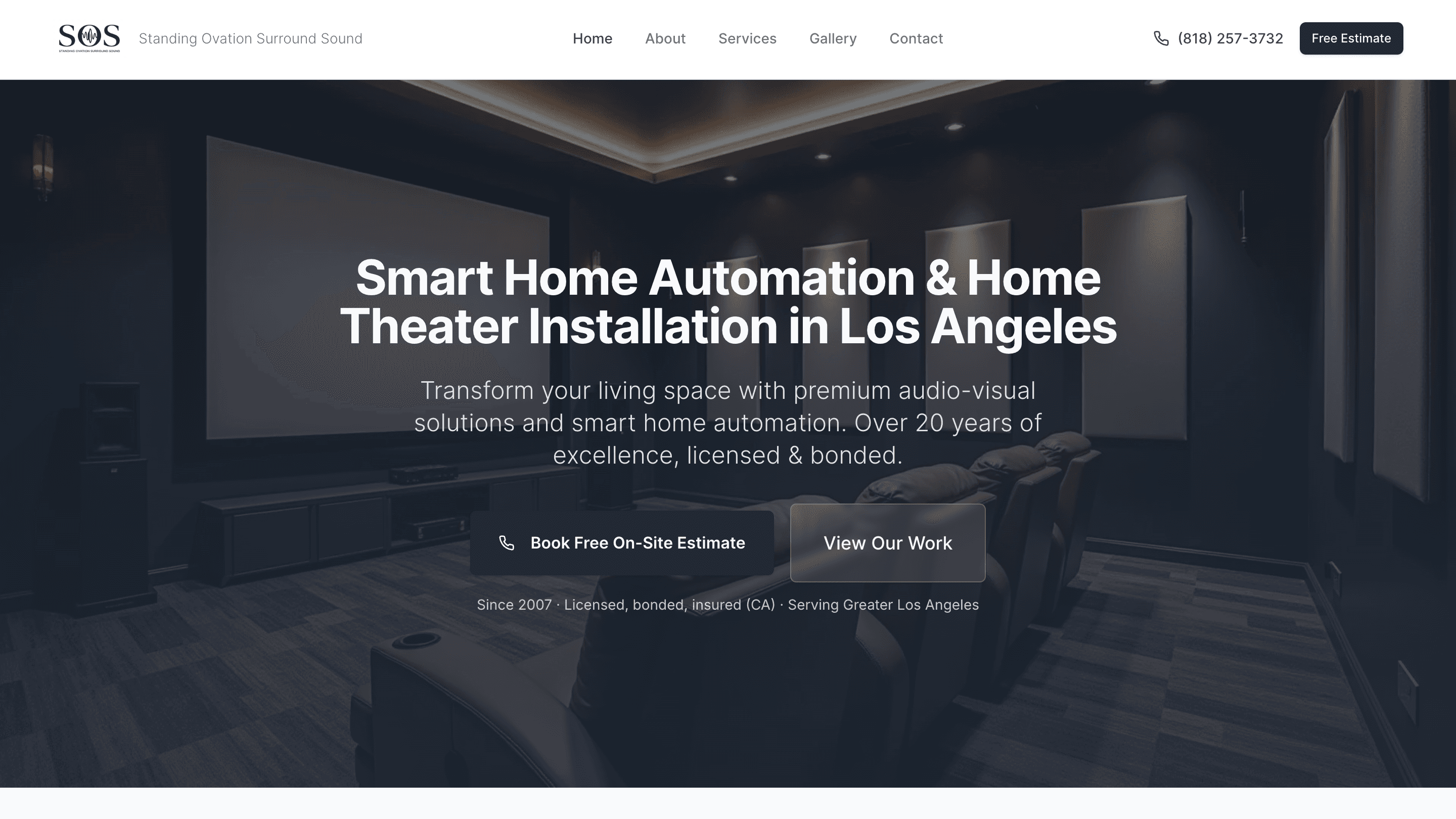 SOS Standing Ovation Marketing Site